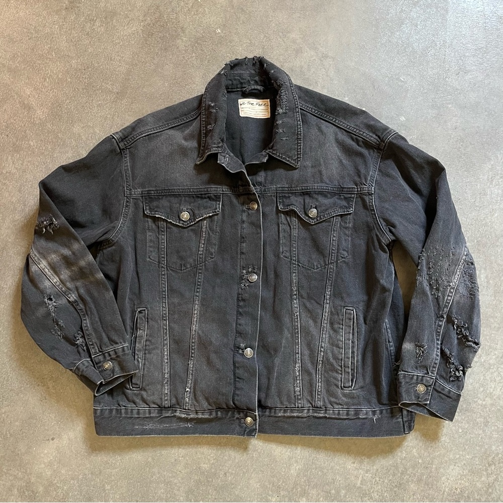 Free People We The Free Black Jean Jacket